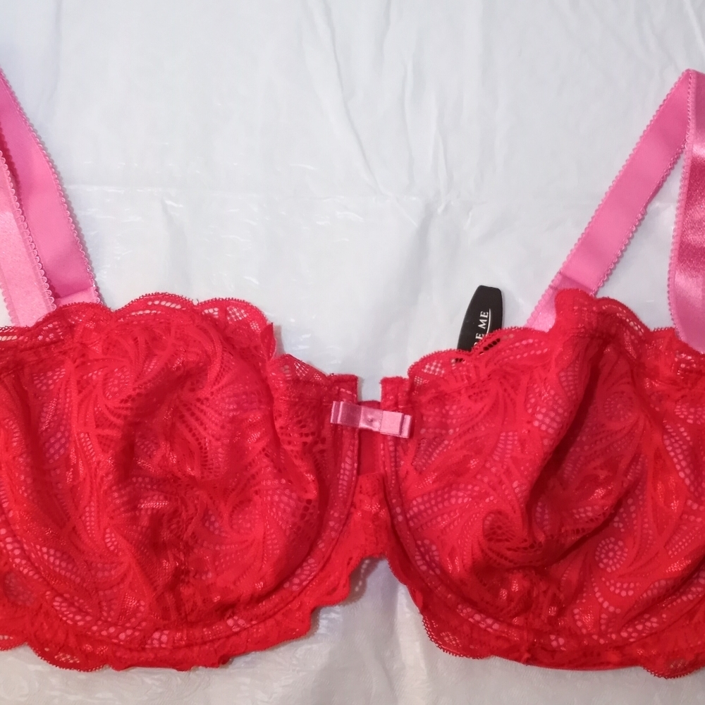 Adore Me Red Lace Bra Underwire 44D